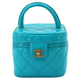 Chanel Matelassé Vanity Handbag Blue