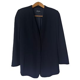 Giorgio Armani schwarze Wolljacke Schwarz