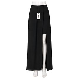 Acne Studios Modern Crepe Maxi Skirt with Slit - Black Black