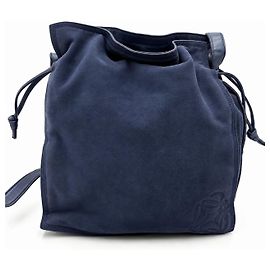 Borsa Loewe Flamenco Blu Navy Nappa Blu scuro