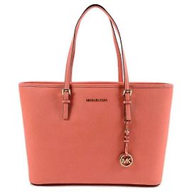 Sac Tote Michael Kors en Cuir Saffiano - Corail Rose Corail