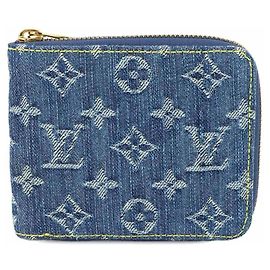 Louis Vuitton Monogram Denim Mini Zippy Bi-fold Wallet Blue Monogram