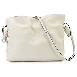 Loewe Flamenco Clutch Medium Shoulder Handbag White