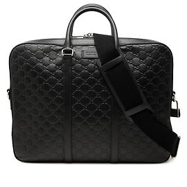 Sac business Gucci Black Guccissima Noir