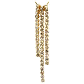Autre Marque Collier en or jaune 18K avec diamants bruns Marron Doré