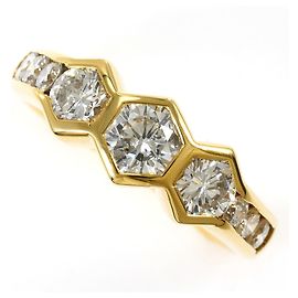Autre Marque Anillo banda de oro amarillo 18K con diamante Dorado