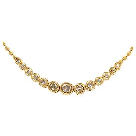 Autre Marque Collar de oro amarillo 18K con diamante marrón Dorado