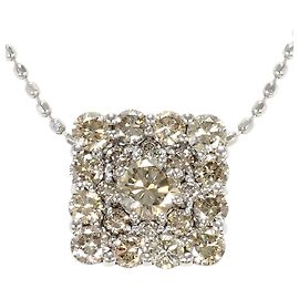 Autre Marque Colar de Ouro Branco 18K e Diamantes Dourado