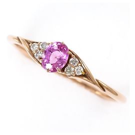 Autre Marque Ringband aus 10K Roségold mit Saphir und Diamant Golden