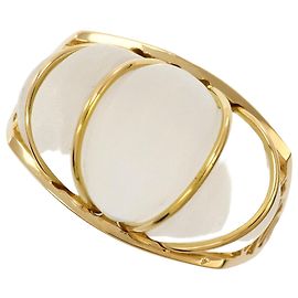 Autre Marque Anel banda em ouro amarelo 18K com quartzo Dourado