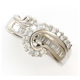 Autre Marque Anel aliança de platina com diamante Outro