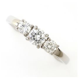 Autre Marque PT900 Platinum Band Ring with Diamond Other