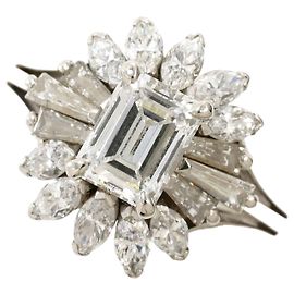 Autre Marque Platin-Ehering mit Diamanten Andere