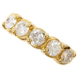Autre Marque 18K Yellow Gold Band Ring with Diamond Golden