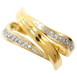 Autre Marque Anello fede in oro giallo 18K e platino con diamante D'oro Altro