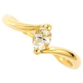 Autre Marque 18K Yellow Gold Diamond Band Ring Golden