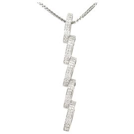 Autre Marque Collier en or blanc 18K avec diamant Doré