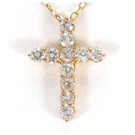 Autre Marque Collar de oro rosa de 18K con diamante Dorado