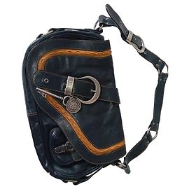 Christian Dior Black Leather Shoulder Bag Black