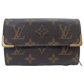 VINTAGE LOUIS VUITTON TRESOR MONOGRAM CANVAS GELDBÖRSE Braun