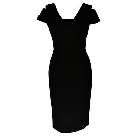 Abito midi Roland Mouret in viscosa nera Nero