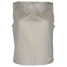 Canotta a righe Prada in cotone bianco Bianco