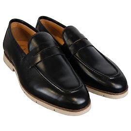 Autre Marque Roberto Botticelli Herren Leder-Loafer Schwarz – EU 42 Schwarz