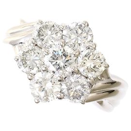 Autre Marque Platinum Band Ring with Diamond Other