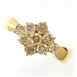 Autre Marque 18K Yellow Gold Diamond Band Ring Golden