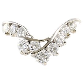 Autre Marque Platinum Diamond Band Ring Other
