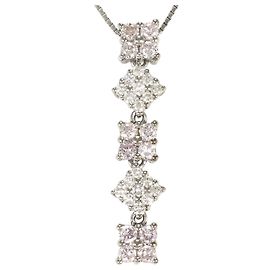Autre Marque Collier en or blanc 18K avec diamants roses Rose Doré