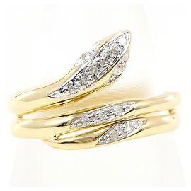 Autre Marque Bague alliance en or jaune et blanc 10K avec diamants Doré