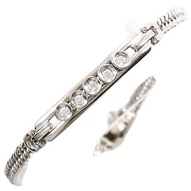 Autre Marque 14K White Gold Charm Bracelet with Diamond Golden