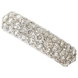 Autre Marque Platinum Band Ring with Diamond Other