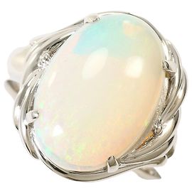 Autre Marque PT900 Platinum Band Ring with Opal Other