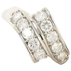 Autre Marque Platinum Band Ring with Diamond Other