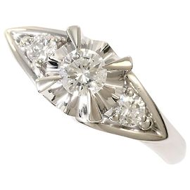 Autre Marque PT900 Platinum Band Ring with Diamond Other