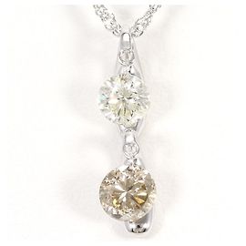 Autre Marque Collier en or blanc 18K et diamants Marron Doré