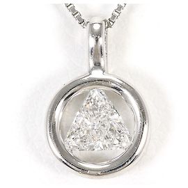 Autre Marque Platinum Necklace with Blue Diamond Other