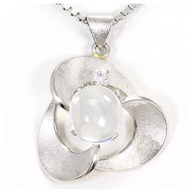 Autre Marque Collana in platino con opale d'acqua e diamante Altro