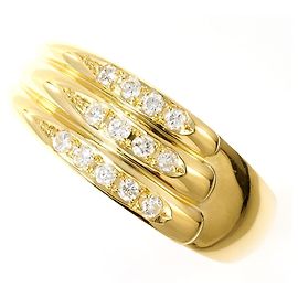 Autre Marque 18K Yellow Gold Band Ring with Diamond Golden