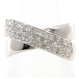 Autre Marque Platinum Band Ring with Diamond Other
