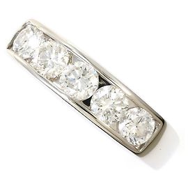 Autre Marque PT900 Platinum Band Ring with Diamond Other