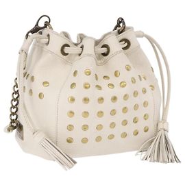 BURBERRY Chain Purse Blue Label Shoulder Bag Leather White Auth 201916 White