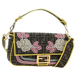 FENDI Zucca Canvas Mamma Baguette Embroidered Multicolor 8BR600 Auth yk20772SAM Multiple colors