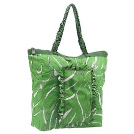 Miu Miu Tote Bag Nylon Green Silver Auth 200289A Silber Grün