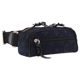 Marsupio Christian Louboutin Canvas Navy Silver Auth bs36819V Argento Blu navy