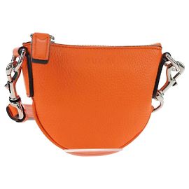 Bolsa de Ombro Micro Logo GUCCI em Couro Orange Silver 821831 Auth 200280V Prata Laranja