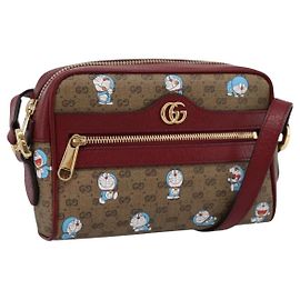 Sac à épaule GUCCI Micro GG Doraemon PVC Leather Beige 647784 Auth 200346M Beige
