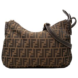 Borsa a tracolla Fendi Zucca Canvas marrone Marrone